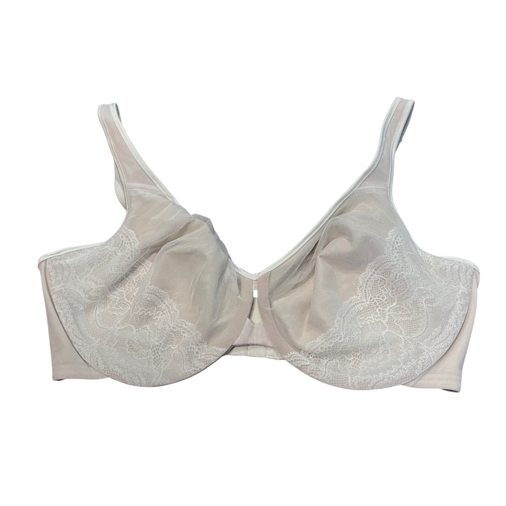 Lilyette Women 40D Tan Beige Lace 0456 Minimizer Bra Underwire Enchantment